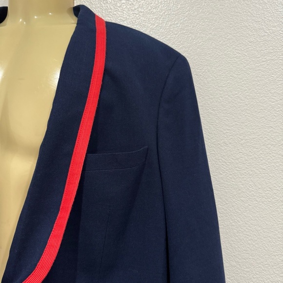 TALLIA Blazer Men 46R Navy Blue Pankou Chinese Traditional Knotted Frog Buttons - Picture 3 of 15